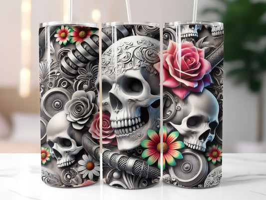 Skulls and Flowers 20oz Tumbler