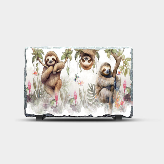 Sloths Design Printed Rock Slate