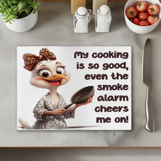 Smoke Alarm Glass Chopping Cutting Board