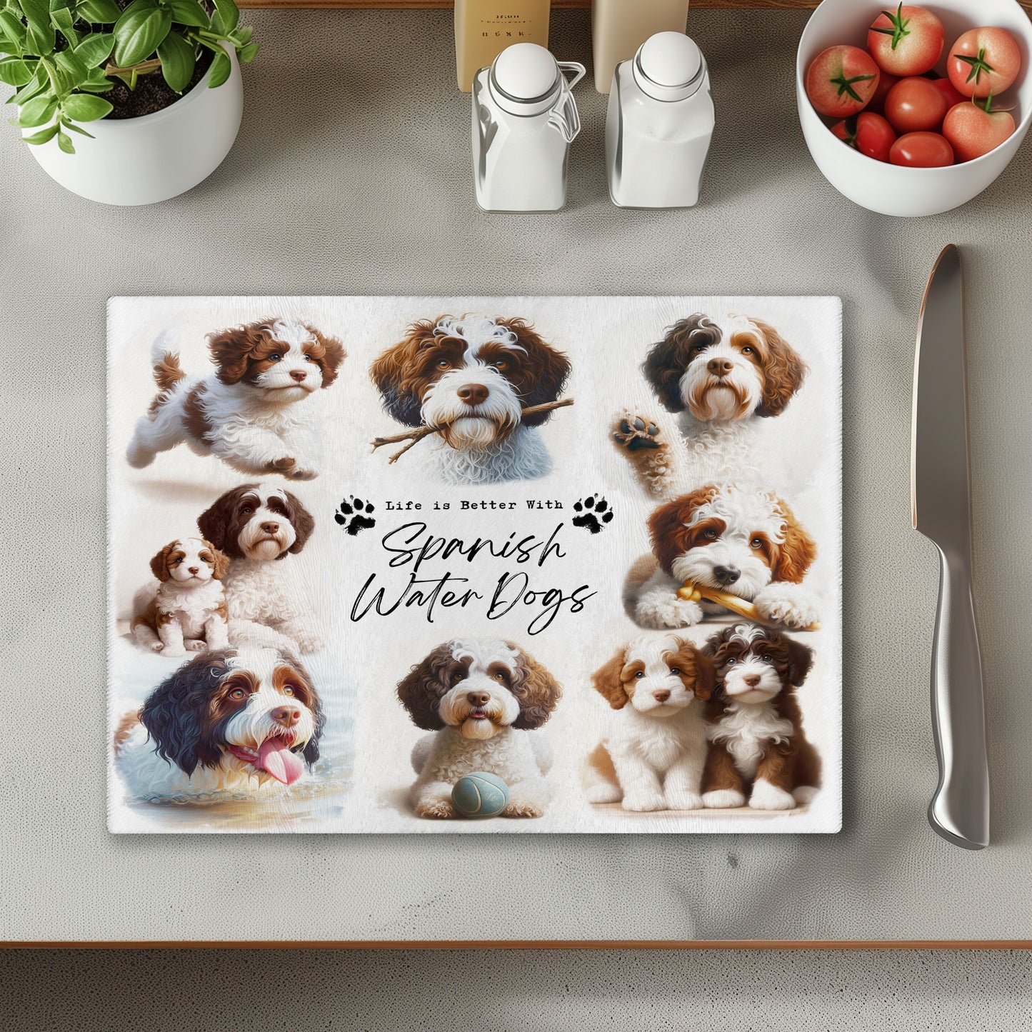 Spanish Water Dog Life is Better with Chopping Cutting Board or Coaster