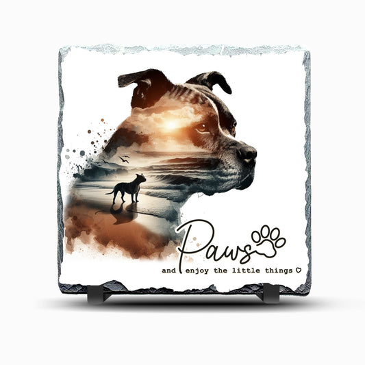 Staffy Paws Design Printed Rock Slate