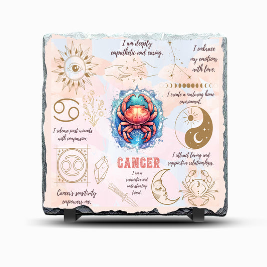 Star Sign Cancer Design Printed Rock Slate