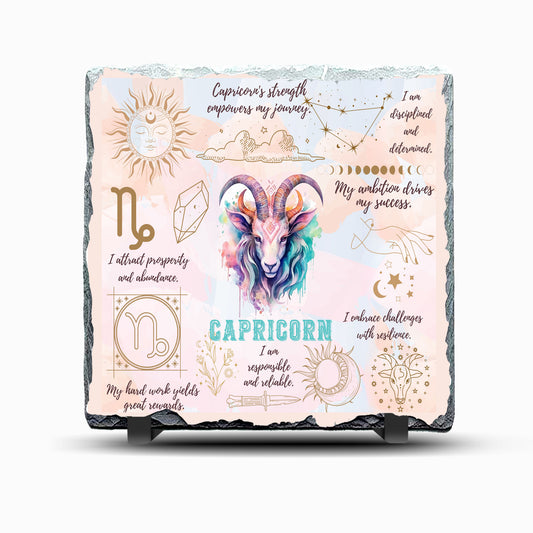 Star Sign Capricorn Design Printed Rock Slate