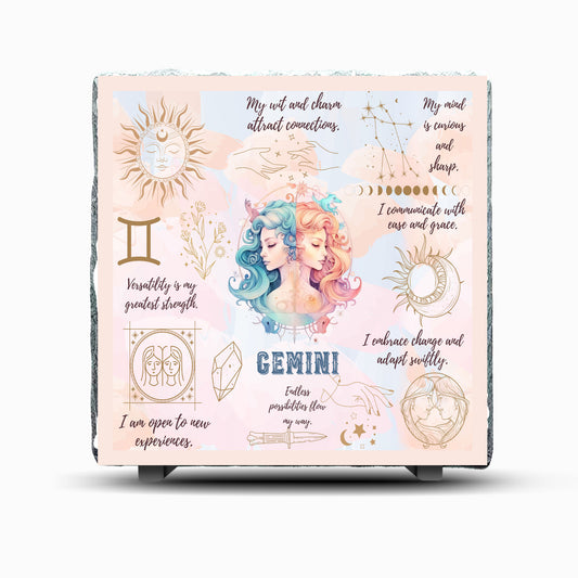 Star Sign Gemini Design Printed Rock Slate
