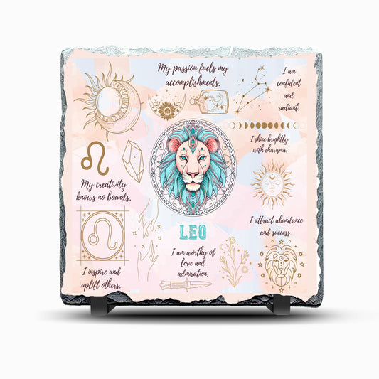 Star Sign Leo Design Printed Rock Slate