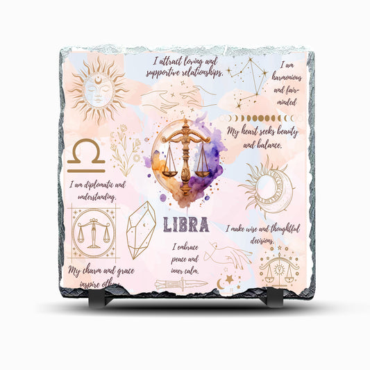 Star Sign Libra Design Printed Rock Slate