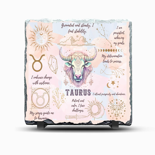 Star Sign Taurus Design Printed Rock Slate