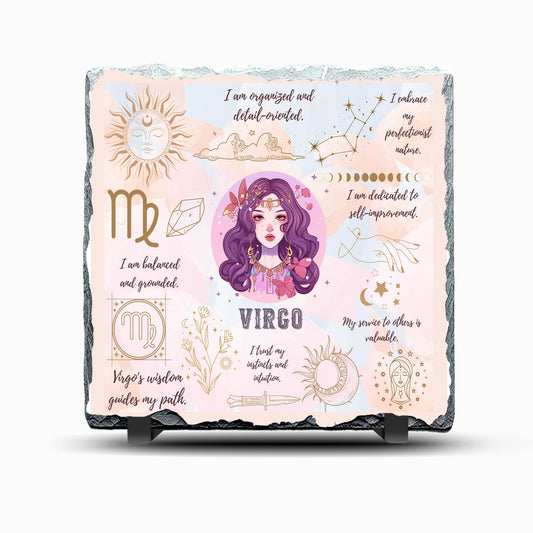 Star Sign Virgo Design Printed Rock Slate