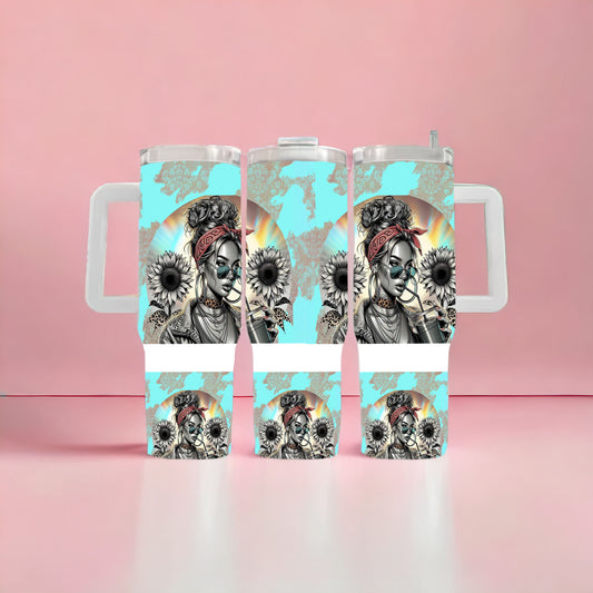 Sunflower Woman 40oz Tumbler
