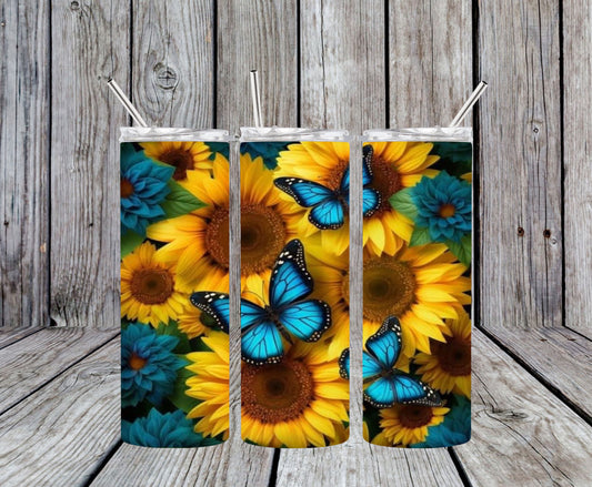 Sunflowers and Butterflies 20oz Tumbler