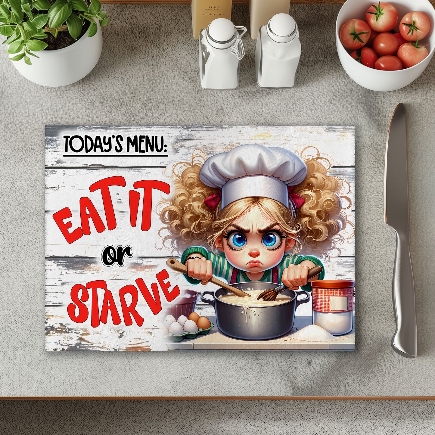 Today's Menu Chopping Cutting Board or Coaster