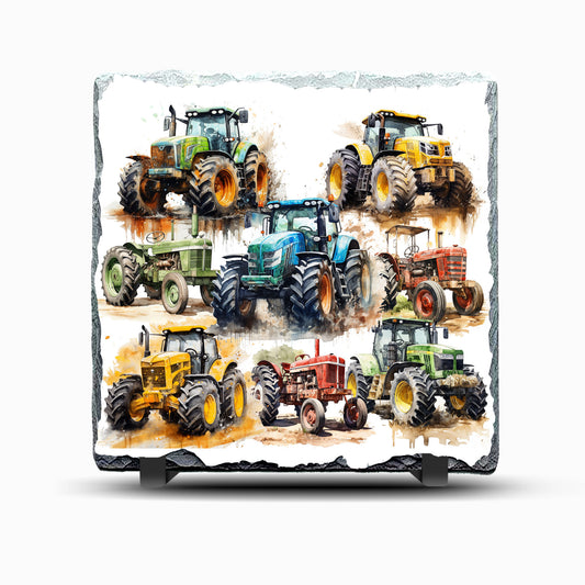 Tractors Design Printed Rock Slate