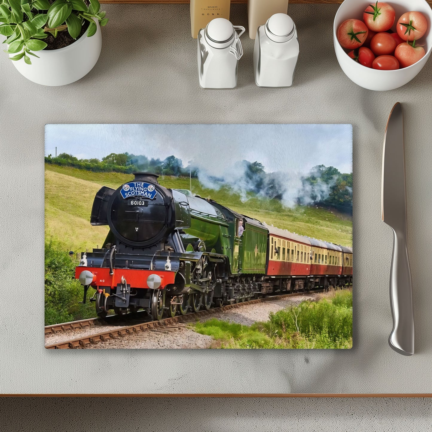 Flying Scotsman Train 1 Chopping Cutting Board