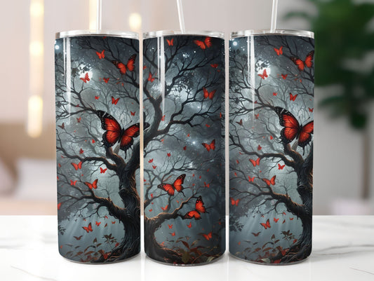 Trees and Butterflies Design 20oz Tumbler