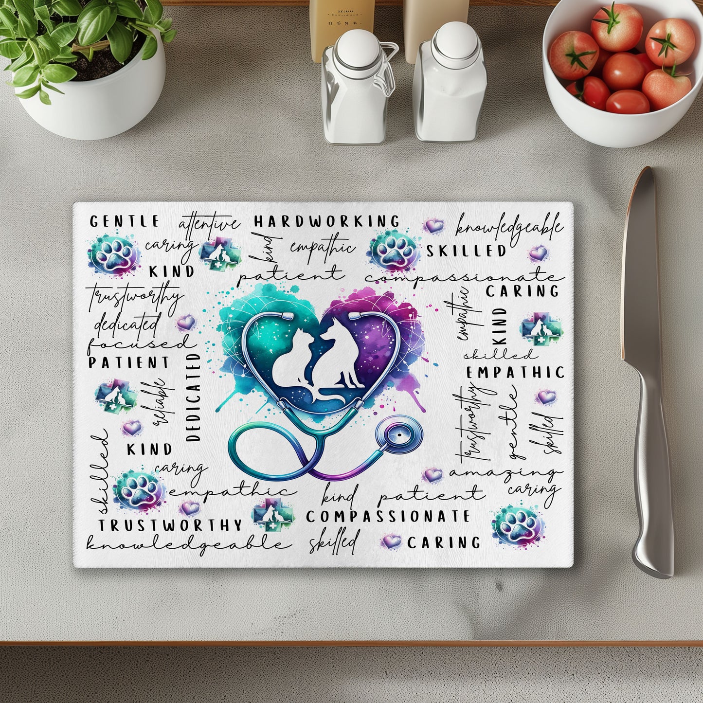 Vet Chopping Cutting Board or Coaster