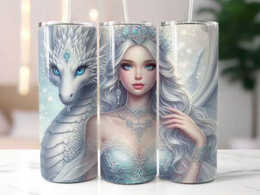 White Dragon (2) 20oz Tumbler