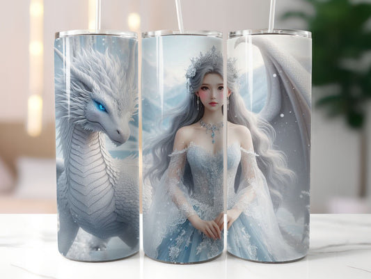 White Dragon (4) 20oz Tumbler