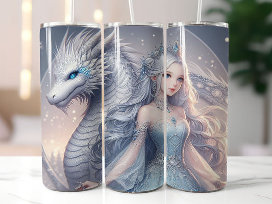 White Dragon (8) 20oz Tumbler