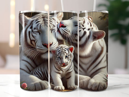 White Tiger Family (4) 20oz Tumbler