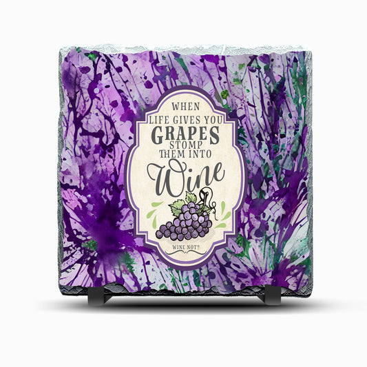 Wine from Grapes Design Printed Rock Slate