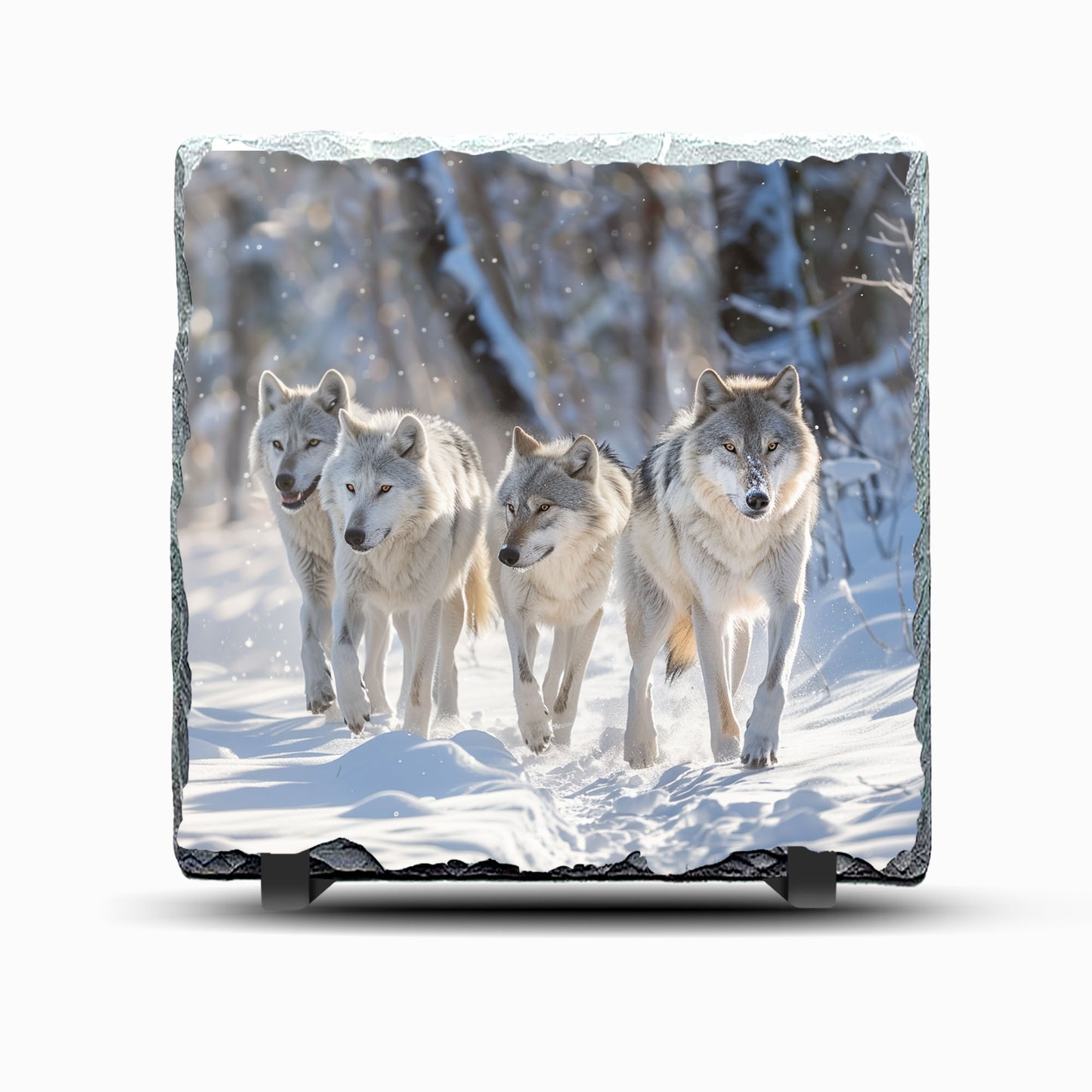 Wolves Design Printed Rock Slate
