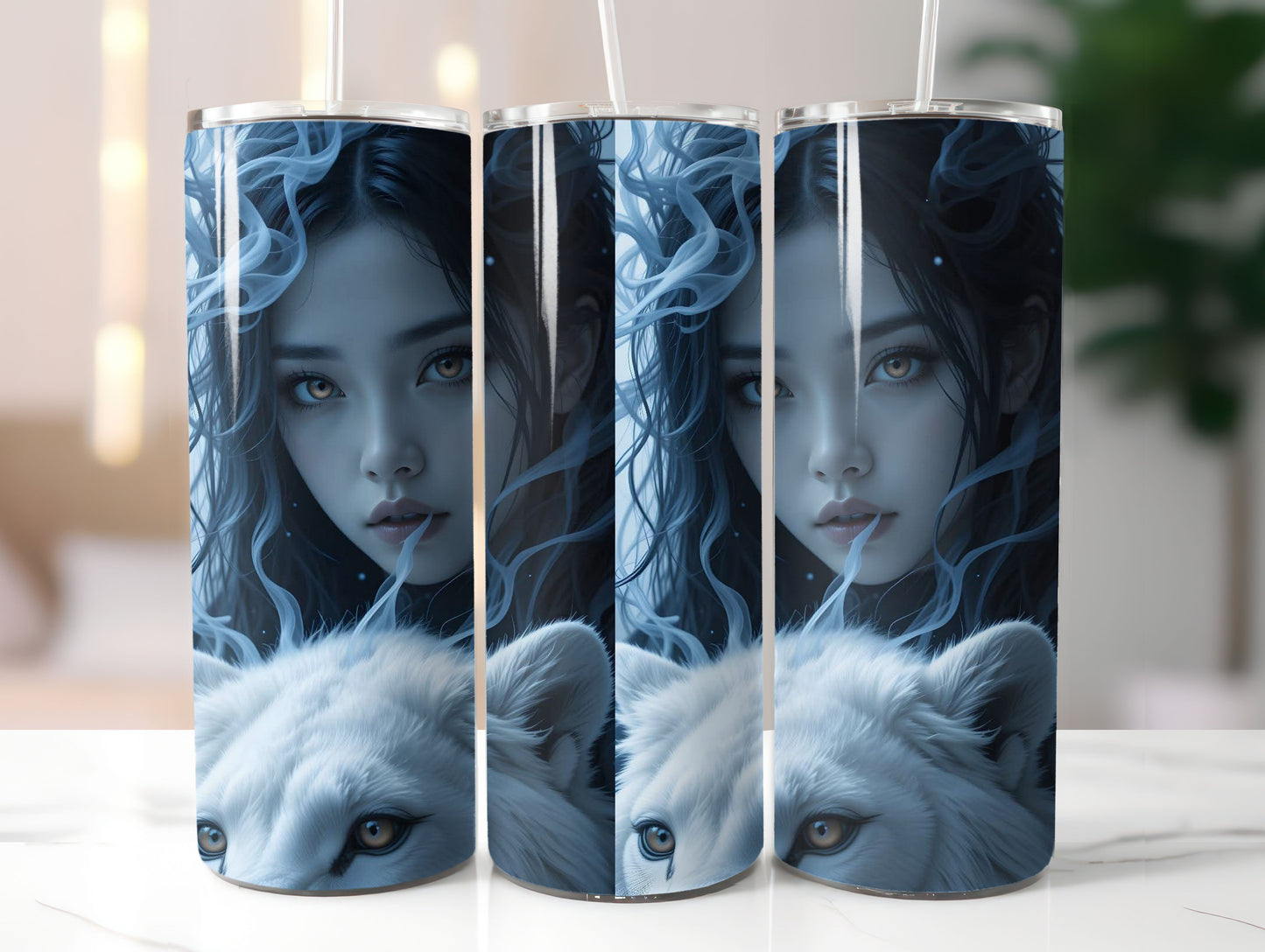 Woman and White Lion (4) 20oz Tumbler
