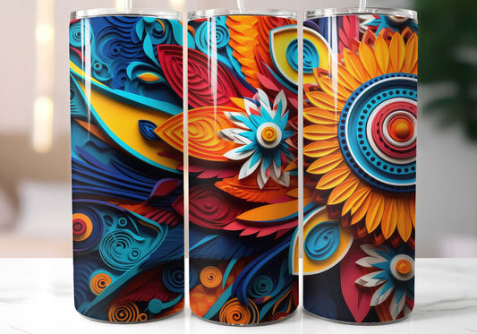 Bright Flower Design 20oz Tumbler