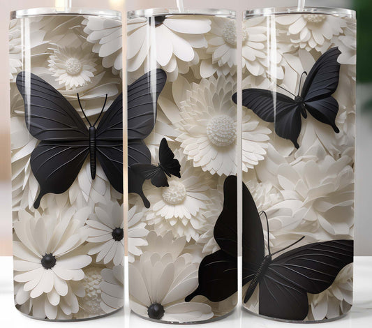 Butterflies and Flowers 20oz Tumbler