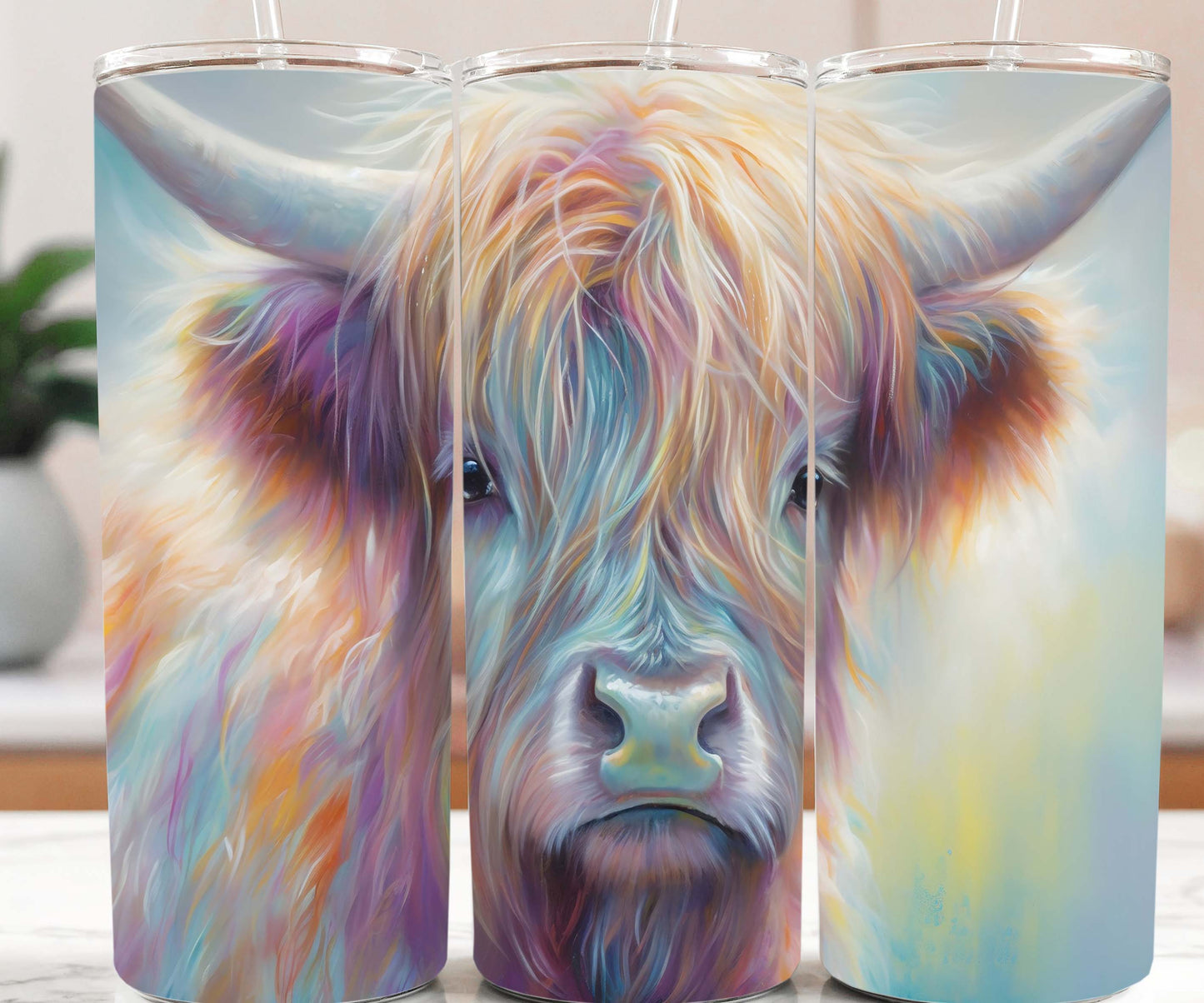 Pastel Highland Cow 20oz Tumbler