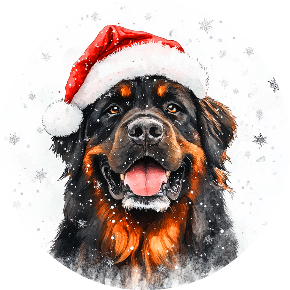 Dog (1) Round Christmas MDF Ornament