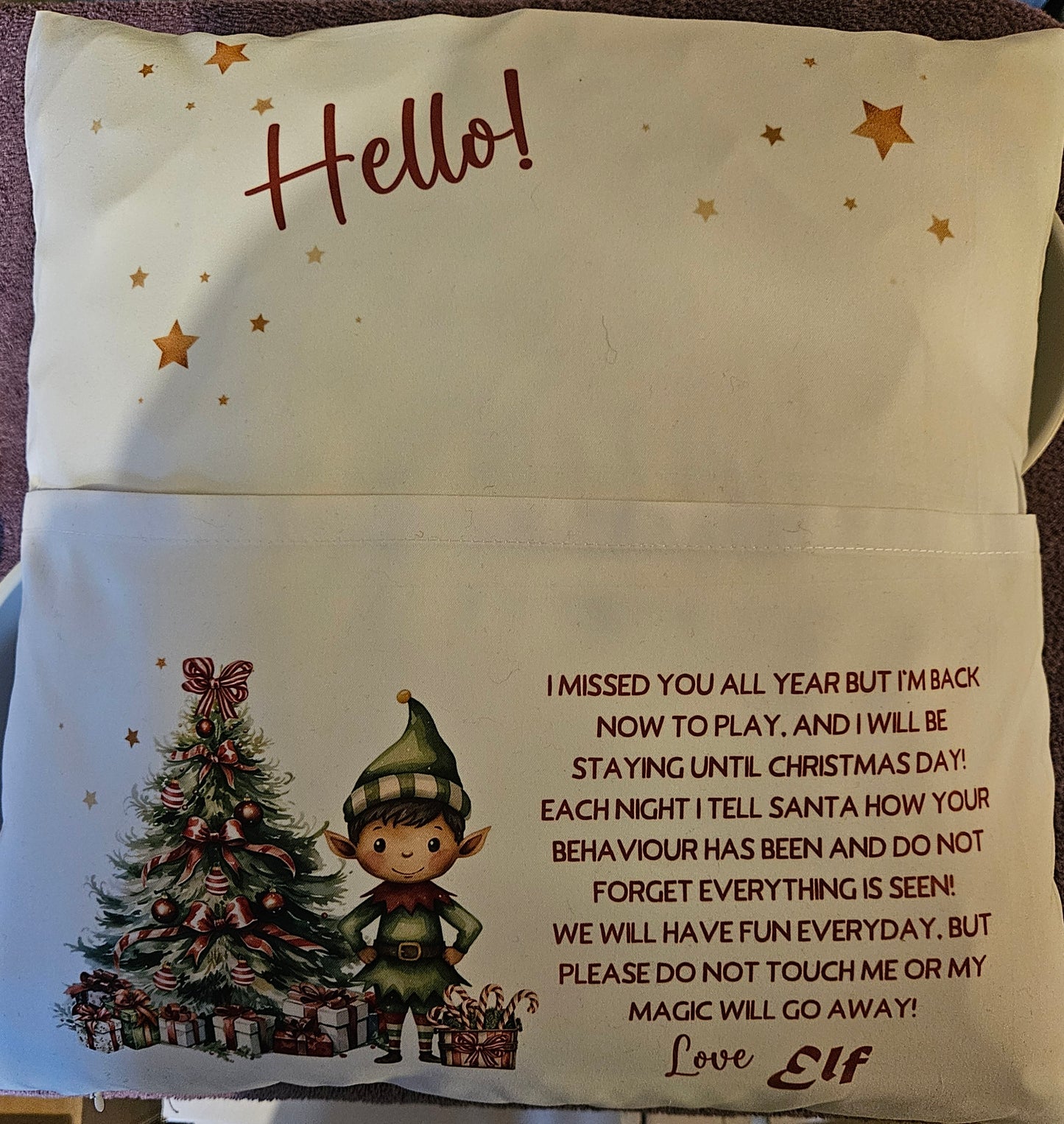 Elf Cushion 'Hello'