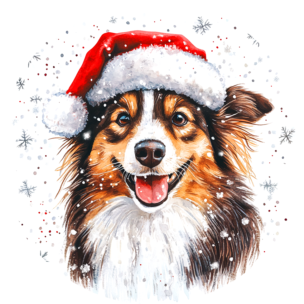 Dog (22) Round Christmas MDF Ornament