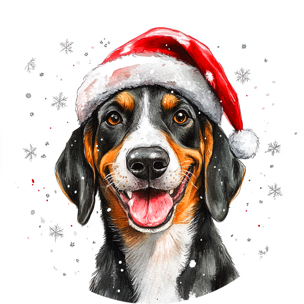 Dog (28) Round Christmas MDF Ornament