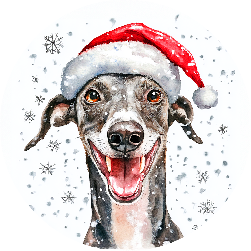 Dog (4) Round Christmas MDF Ornament