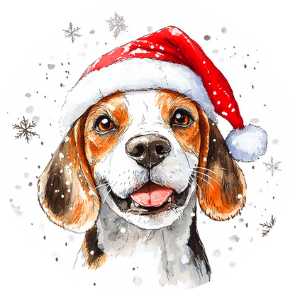 Dog (45) Round Christmas MDF Ornament
