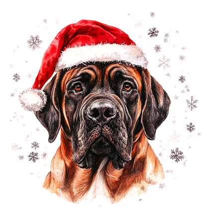 Dog (58) Round Christmas MDF Ornament
