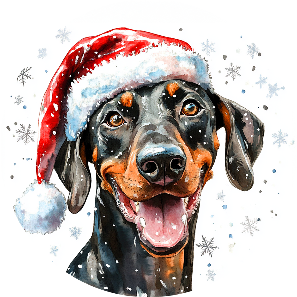 Dog (6) Round Christmas MDF Ornament