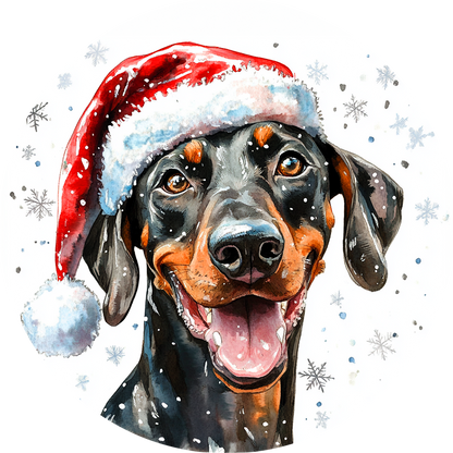 Dog (6) Round Christmas MDF Ornament