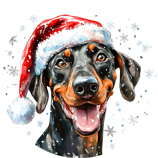 Dog (6) Round Christmas MDF Ornament