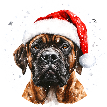 Dog (69) Round Christmas MDF Ornament