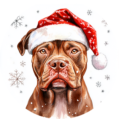 Dog (73) Round Christmas MDF Ornament