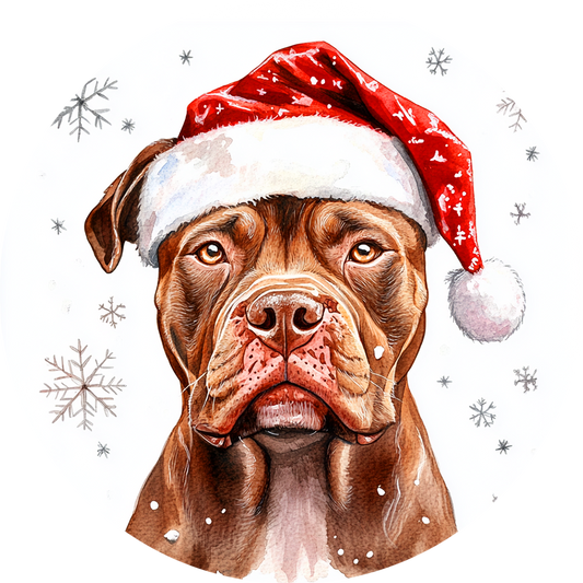 Dog (73) Round Christmas MDF Ornament