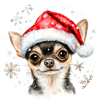 Dog (77) Round Christmas MDF Ornament