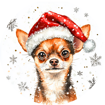 Dog (79) Round Christmas MDF Ornament