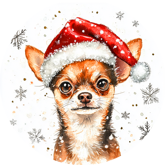 Dog (79) Round Christmas MDF Ornament