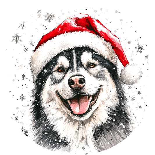 Dog (8) Round Christmas MDF Ornament
