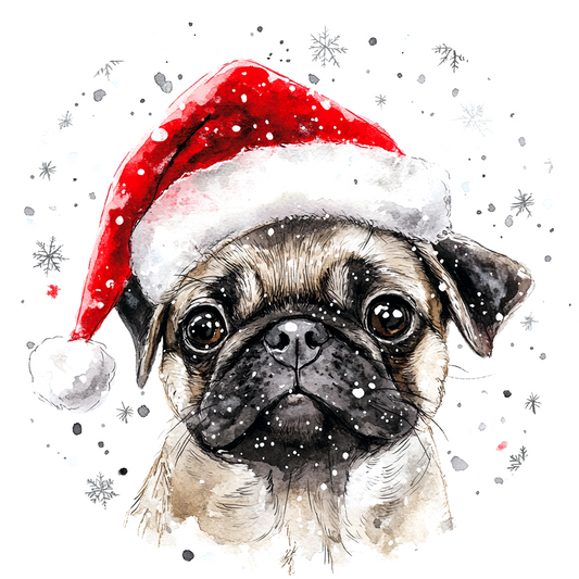 Dog (83) Round Christmas MDF Ornament