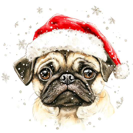 Dog (84) Round Christmas MDF Ornament