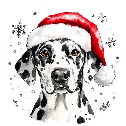 Dog (88) Dalmation Round Christmas MDF Ornament
