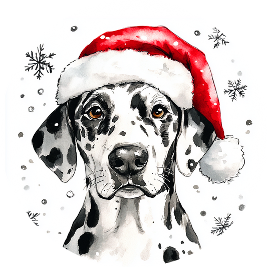 Dog (88) Dalmation Round Christmas MDF Ornament